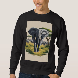 Sweatshirt majestueux éléphant Savanna