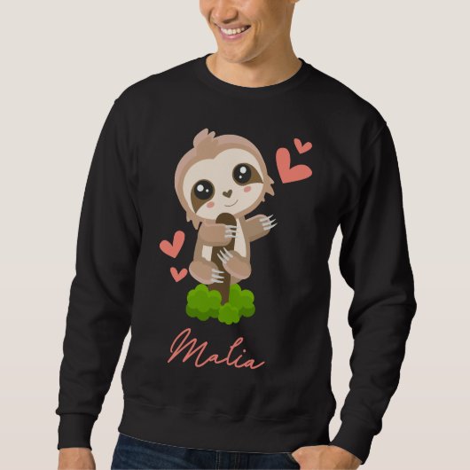 Sweatshirt Malia Sloth Baby Girl Coeurs mignons (Devant)
