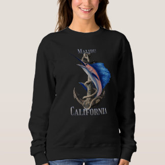 Sweatshirt Malibu California Swfish Marlin Ocean Fishing