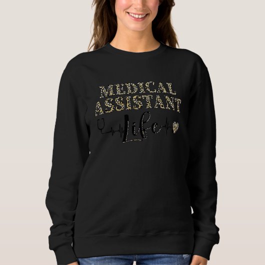 Sweatshirt Malife Stethoscope Heart Love Malife Leopard (Devant)