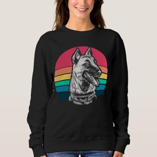 Sweatshirt Malinois belge rétro (Devant)