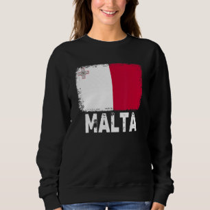 Sweatshirt Malte Drapeau Soutien Maltais Personnes Femmes Hom