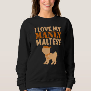 Sweatshirt Maltese Canine Animal Manly Boy Dog Genre Révéler