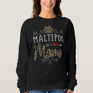 Sweatshirt Maltipoo Mama Empreinte de léopard Femme Chien Mam