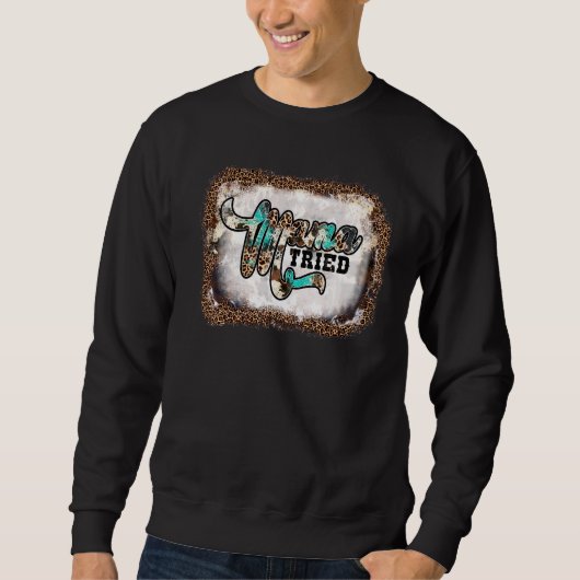 Sweatshirt Mama a essayé Leopard Lightning Bolt Western (Devant)