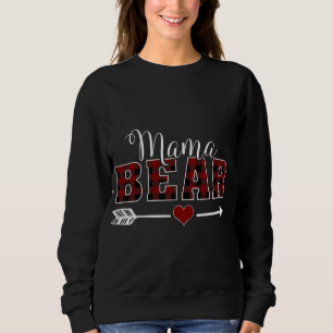 Sweatshirt Mama Bear Buffalo Plaid Arrow Heart Maman Noël