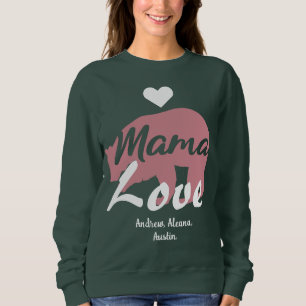 Sweatshirt Mama Bear Maman Noms des enfants Personnaliser per