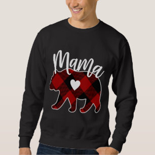 Sweatshirt Mama Bear Noël Buffalo Plaid Décor