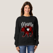 Sweatshirt Mama Bear Noël Buffalo Plaid Décor (Devant entier)