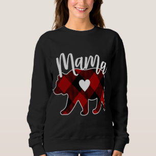 Sweatshirt Mama Bear Noël Buffalo Plaid Décor