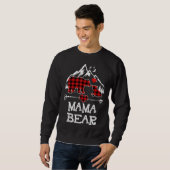 Sweatshirt Mama Bear Pajama de Noël Rouge Plaid Buffalo Famil (Devant entier)