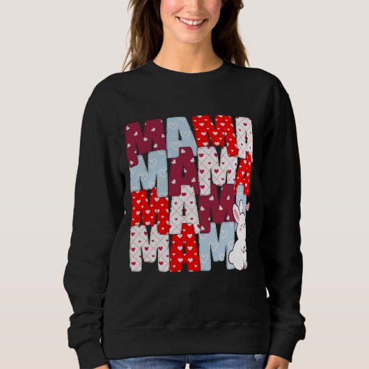 Sweatshirt "MAMA" Bunny Stack pour Moms (Devant)