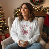 Sweatshirt Mama Claus Christmas Club Pink Coquette Bow