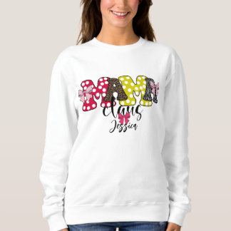 Sweatshirt Mama Claus Cute Motif Bow Noël