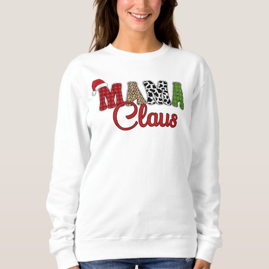 Sweatshirt Mama Claus Plaid Motif-60096 (Devant)