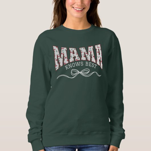 Sweatshirt MAMA Coquette Cerises Personnalisées (Devant)