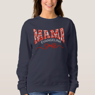 Sweatshirt MAMA Coquette Coeurs rouges Personnalisé