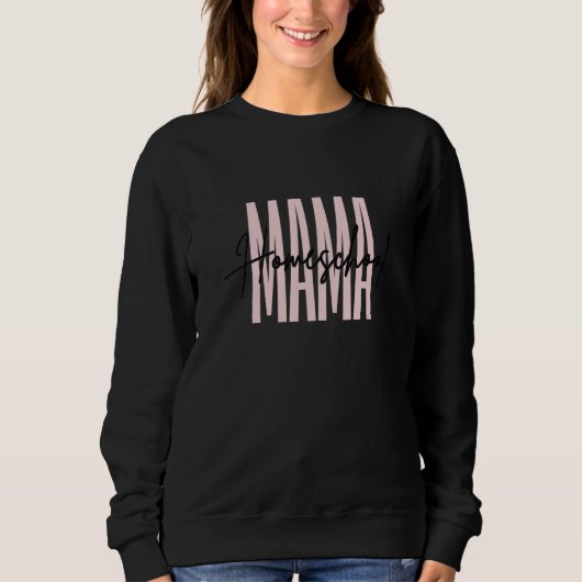 Sweatshirt MAMA école à la maison Rose et Noir (Devant)