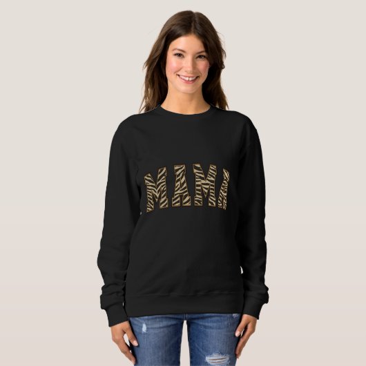 Sweatshirt MAMA Imprimé Animal Lettre (Devant entier)