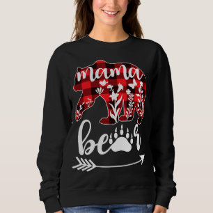 Sweatshirt Mama Ours Noël Pyjama Buffalo Red Plaid Mama