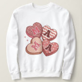 Sweatshirt Mama Retro Groovy,Hearts Mama, Mother's Day, (Design devant)