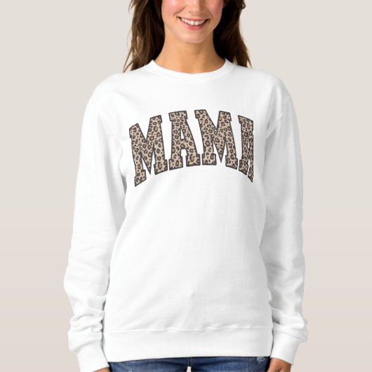Sweatshirt maman à motif léopard (Devant)
