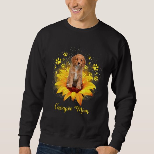Sweatshirt Maman Cavapoo Tournesol Avec Patte De Chien Fête D (Devant)