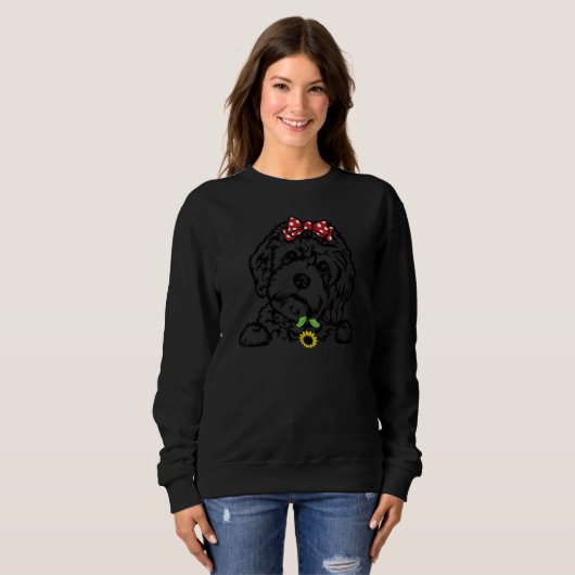 Sweatshirt Maman Cavapoo tournesol Cavapoo (Devant entier)