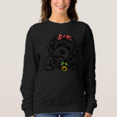 Sweatshirt Maman Cavapoo tournesol Cavapoo (Devant)