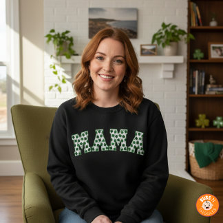 Sweatshirt Maman Chanceuse Trèfle Fête de la Saint-Patrick Ma