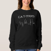 Sweatshirt Maman Chat Amoureux Des Animaux De Compagnie Écrit (Devant)