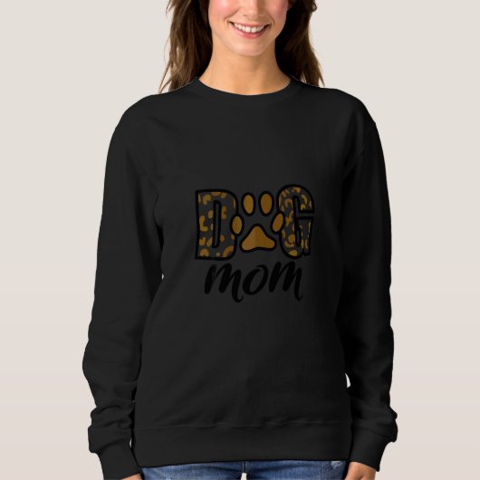 Sweatshirt Maman Chien Empreinte de Patte de Léopard Graphiq (Devant)