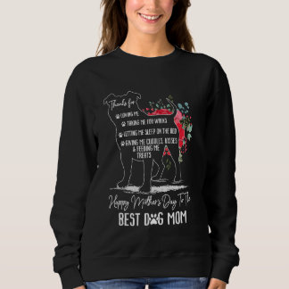 Sweatshirt Maman Chien Floral Mignon Bonne Fête Des Mères Mei