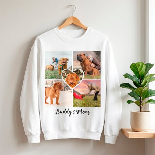 Sweatshirt Maman Chien Personnalisé 5 Photo Collage Grille & 