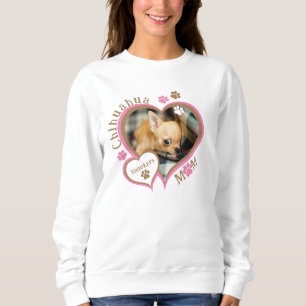 Sweatshirt Maman Chihuahua Photo et Nom Personnalisés