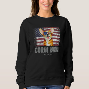 Sweatshirt Maman Corgi Rétro Lunettes de soleil 14 juillet Am