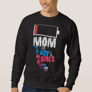 Sweatshirt Maman De 1 Garçon Et 2 Filles Mères Fête des pères