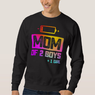 Sweatshirt Maman De 2 Garçons 1 Fille Batterie basse