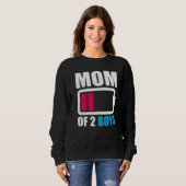Sweatshirt Maman De 2 Garçons De Fils Fille À Mère Femmes (Devant entier)