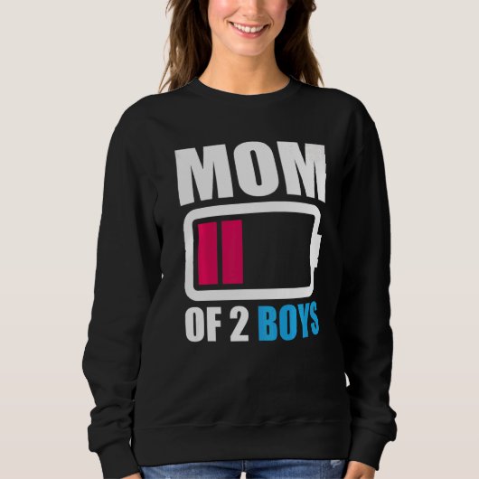 Sweatshirt Maman De 2 Garçons De Fils Fille À Mère Femmes (Devant)
