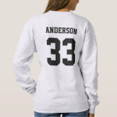 Sweatshirt Maman de baseball personnalisée Back Baseball Stit (Dos)