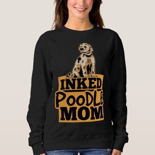 Sweatshirt Maman de caniche encrée (Devant)