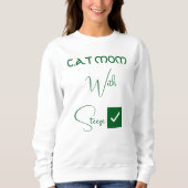 Sweatshirt Maman de chat drôle écriture verte amoureux d'anim (Devant)