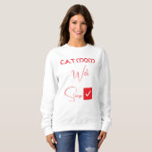Sweatshirt Maman de chat drôle script rouge personnalisé pour (Devant entier)