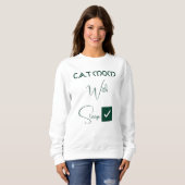 Sweatshirt Maman de chat drôle script vert personnalisé pour (Devant entier)