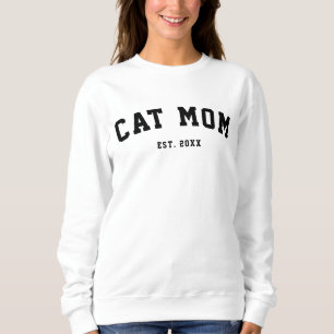 Sweatshirt Maman de Chat Moderne Sport Universitaire