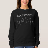 Sweatshirt Maman de chat noir personnalisée amoureux des anim (Devant)