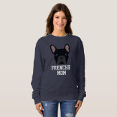 Sweatshirt Maman de Chien de Chien de France Noir (Devant entier)