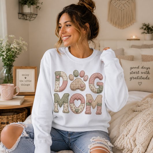 Sweatshirt Maman de Chien Faux Patchwork