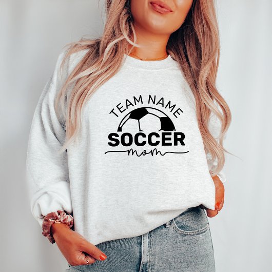 Sweatshirt Maman de football noir et blanc personnalisée